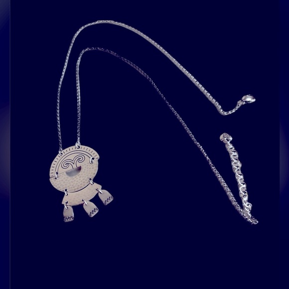 NWT Brighton MARRAKESH SOLEIL ROUND Silver Dangle Pendant Necklace Silver Plated - Picture 3 of 3